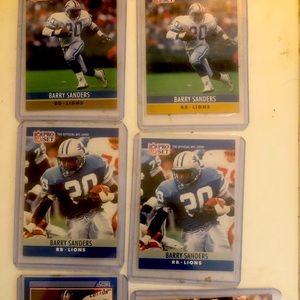 6 MINT PSA BARRY SANDERS ROOKIES IN EMACULATE CONDITION.